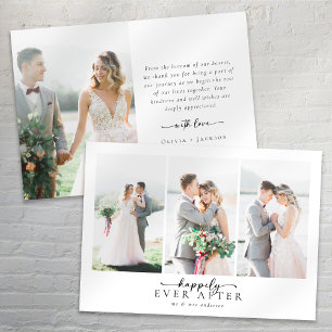Carte De Remerciements Script de calligraphie romantique Mariage photo mu