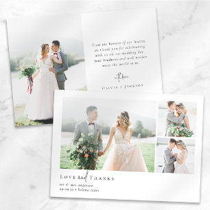 Carte De Remerciements Script de calligraphie romantique Mariage photo mu