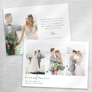 Carte De Remerciements Script de calligraphie romantique Mariage photo mu