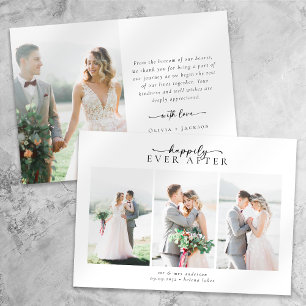 Carte De Remerciements Script de calligraphie romantique Mariage photo mu