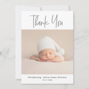 Carte De Remerciements Script de remerciement pour photo de bébé chic nai