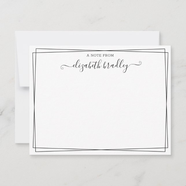 Carte De Remerciements Script De Signature Monogramme Fille Du Bureau De (Devant)