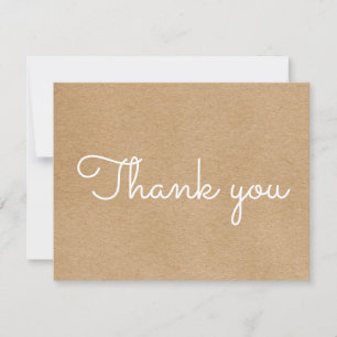 Carte De Remerciements Script d'entreprise rustique simple Kraft