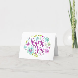 Carte De Remerciements Script floral moderne
