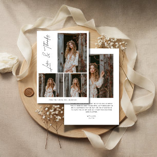 Carte De Remerciements Script Love & Thanks 4 Photo Enterrement de Mariag