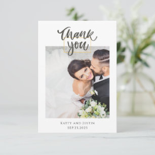 Carte De Remerciements Script Minimaliste Personnalisable Coeur Mariage P