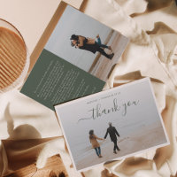 Script minimaliste vert foncé avec 2 mariage photo