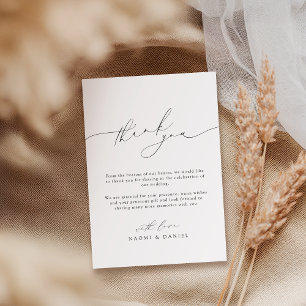 Carte De Remerciements Script moderne minimaliste chic élégant Mariage él