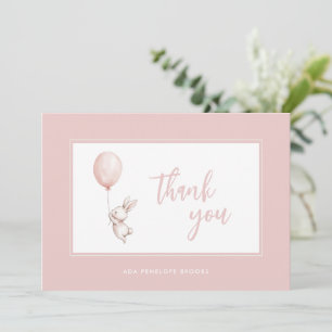 Carte De Remerciements Script moderne simple Blush rose Baby Girl