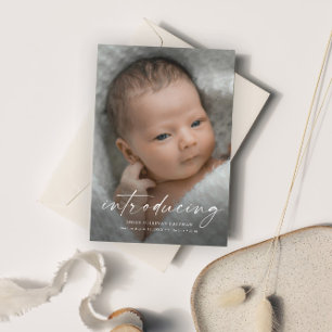 Carte De Remerciements Script Présentation de la photo bébé