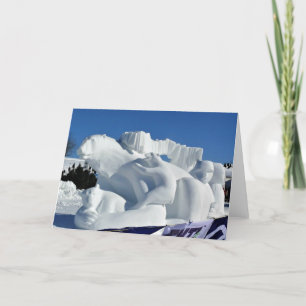 Carte De Remerciements Sculpture de neige à l'ours polaire, Québec, Canad