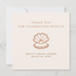 Carte De Remerciements Seashells and Wedding Bells Thank You Note