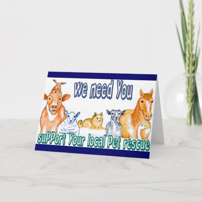 Carte De Remerciements Secourt pour animal (Devant)