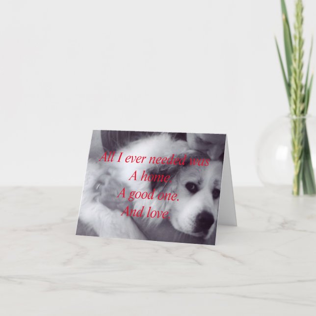 Carte De Remerciements Secourt un animal dans le besoin. (Devant)