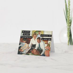 Carte De Remerciements Secret au dîner Thanksgiving Parfait Vintage