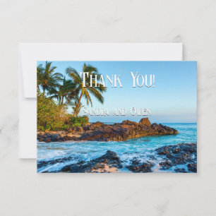 Carte De Remerciements Secret Beach Maui, Tropical, Paradis, Mariage