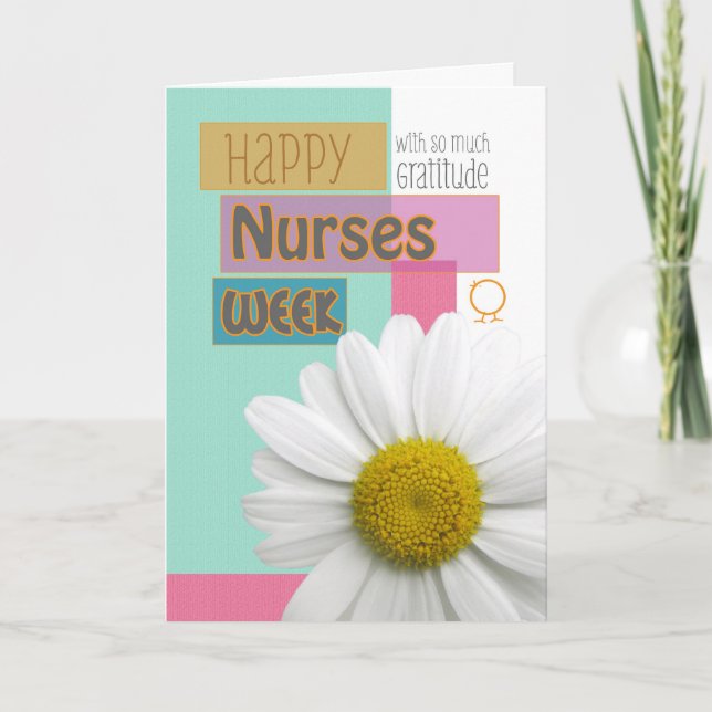 Carte De Remerciements Semaine des infirmières avec Gratitude Daisy Scrap (Devant)