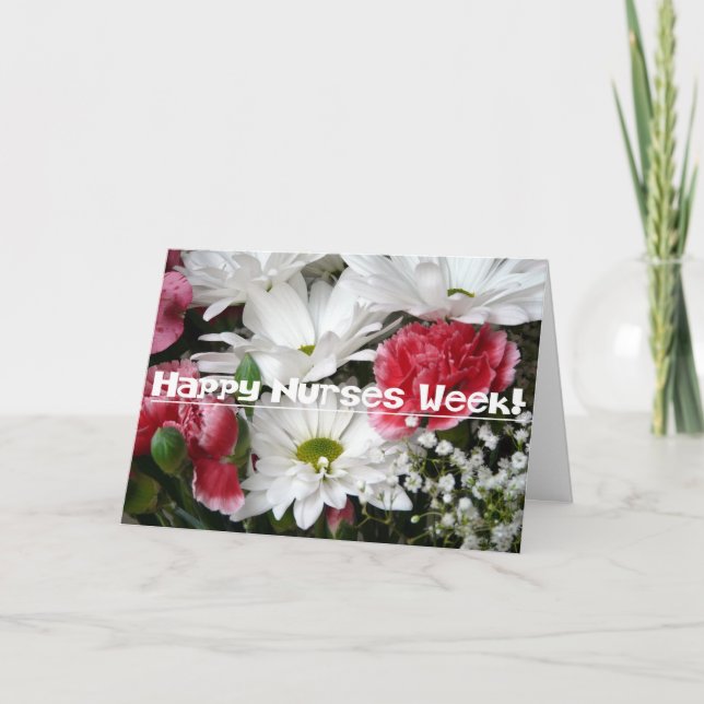 Carte De Remerciements Semaine d'infirmières ! - Belles fleurs dans le (Devant)