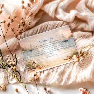 Carte De Remerciements Serene Coastal Sail Birthday