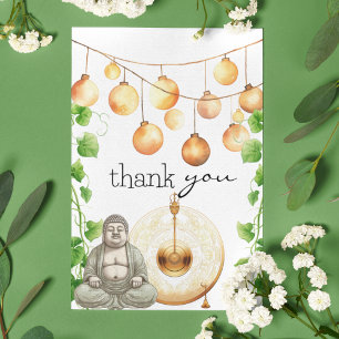 Carte De Remerciements Serene   Pacifique   Budha Statue et verdure
