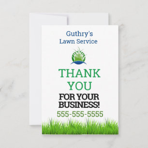Carte De Remerciements Service de pelouse