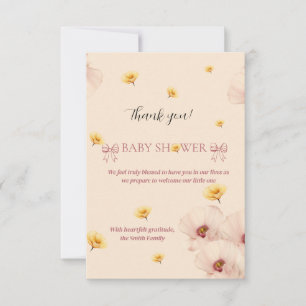 Carte De Remerciements Serviette en papier à thème floral