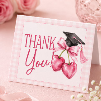 Carte De Remerciements Serviettes de remise de diplôme Cerise, Coquette R