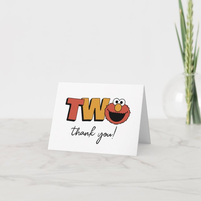 Carte De Remerciements Sesame Street | Elmo - Remerciement pour le deuxiè (Devant)
