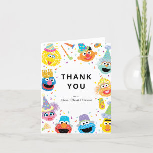 Carte De Remerciements Sesame Street Pals Confetti Anniversaire