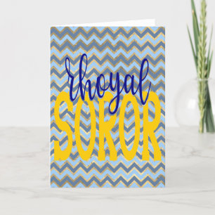 Carte De Remerciements SGRho Inspiré Rhoyal bleu et or Rhoyal Soror