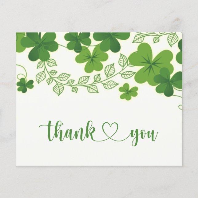 Carte de remerciements Shamrock irlandais (Devant)