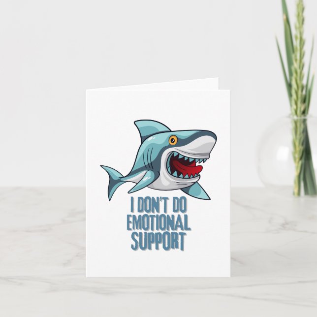 Carte De Remerciements Shark, je ne fais pas de soutien émotionnel (Devant)