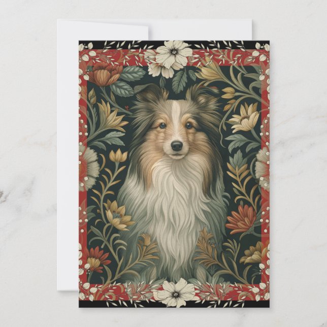 Carte De Remerciements Shetland Sheepdog Sheltie Garden Tapestry Invites (Devant)