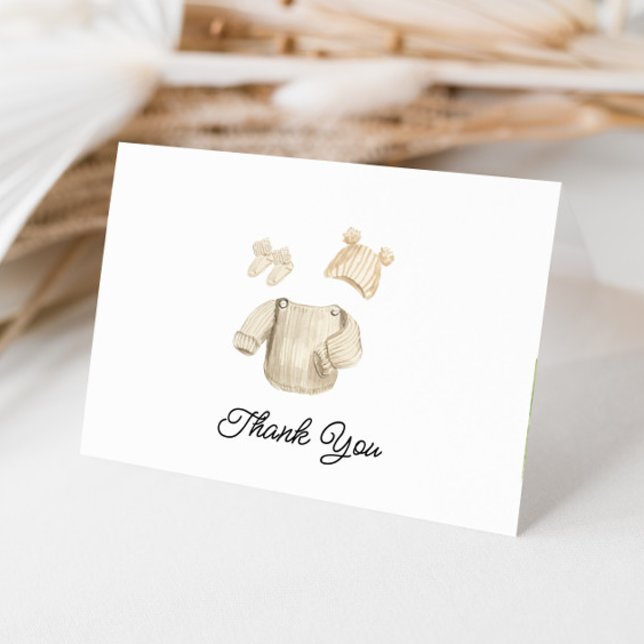 Carte De Remerciements Shower Baby Clothes (Créateur téléchargé)