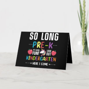 Carte De Remerciements Si Long Pré-K jardin d'enfants ici Je viens Pré-k