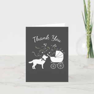 Carte De Remerciements Sibérie Husky Chien Baby shower Chien Chiot Gris
