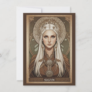 Carte De Remerciements Sigyn Norse Goddess Art Flat Thank You Card