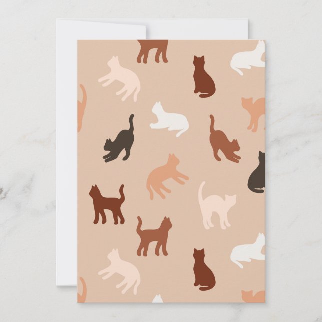 Carte De Remerciements Silhouette de chat (Devant)