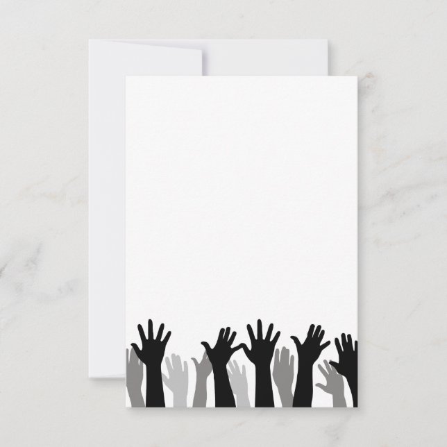 Carte De Remerciements silhouette de mains levées, main levée, protestati (Devant)