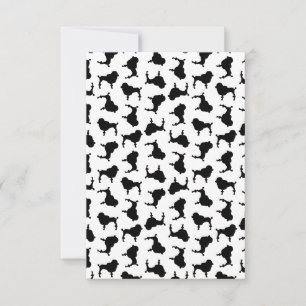Carte De Remerciements Silhouettes de chien de caniche COULEUR ARRIÈRE - 