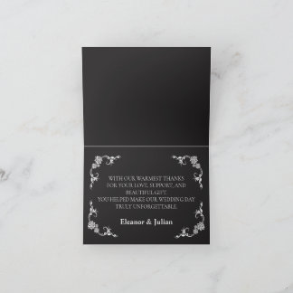 Carte De Remerciements Silver Elegance Collection Wedding Folded