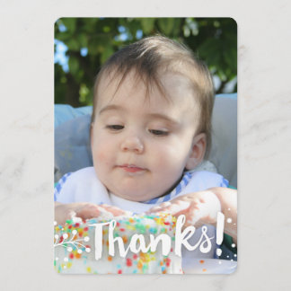 Carte De Remerciements Simple Arrière - plan photo "Merci!"Carte