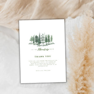 Carte De Remerciements Simple Aventure Commencer Rustic Forest Baby showe