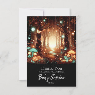 Carte De Remerciements Simple Baby shower forestier majestueux enchanté
