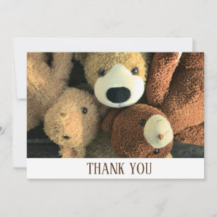 Carte De Remerciements Simple Brown Rustique Cute Teddy Bear Thème