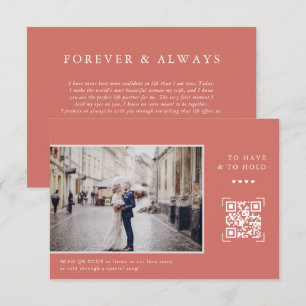 Carte De Remerciements Simple Code QR Moderne   Lettre à la mariée Photo