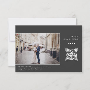 Carte De Remerciements Simple Code QR Moderne   Remerciement de Photo de 