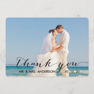 Carte de remerciements simple de mariage