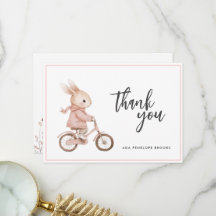Simple Elegant Aquarelle Bunny Baby Girl