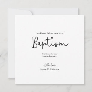Carte De Remerciements Simple Elegant Baby photo personnalisée Baptême